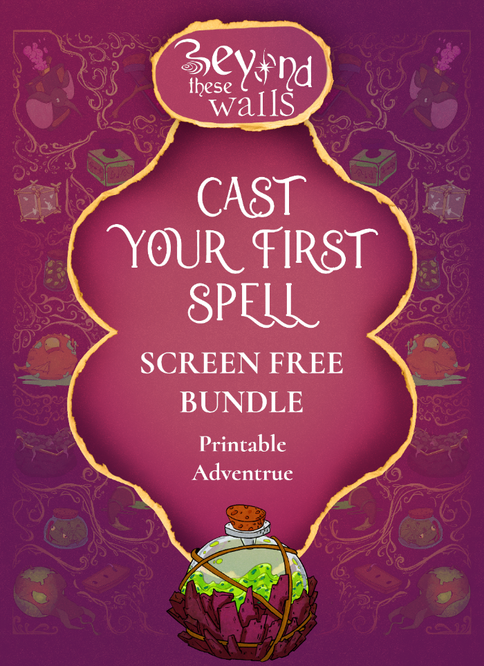 Printable screen free bundle activity for 1 hour magical screen free fun afternoon. No-prep, no set up. Games for kids 6 to 8 years old.