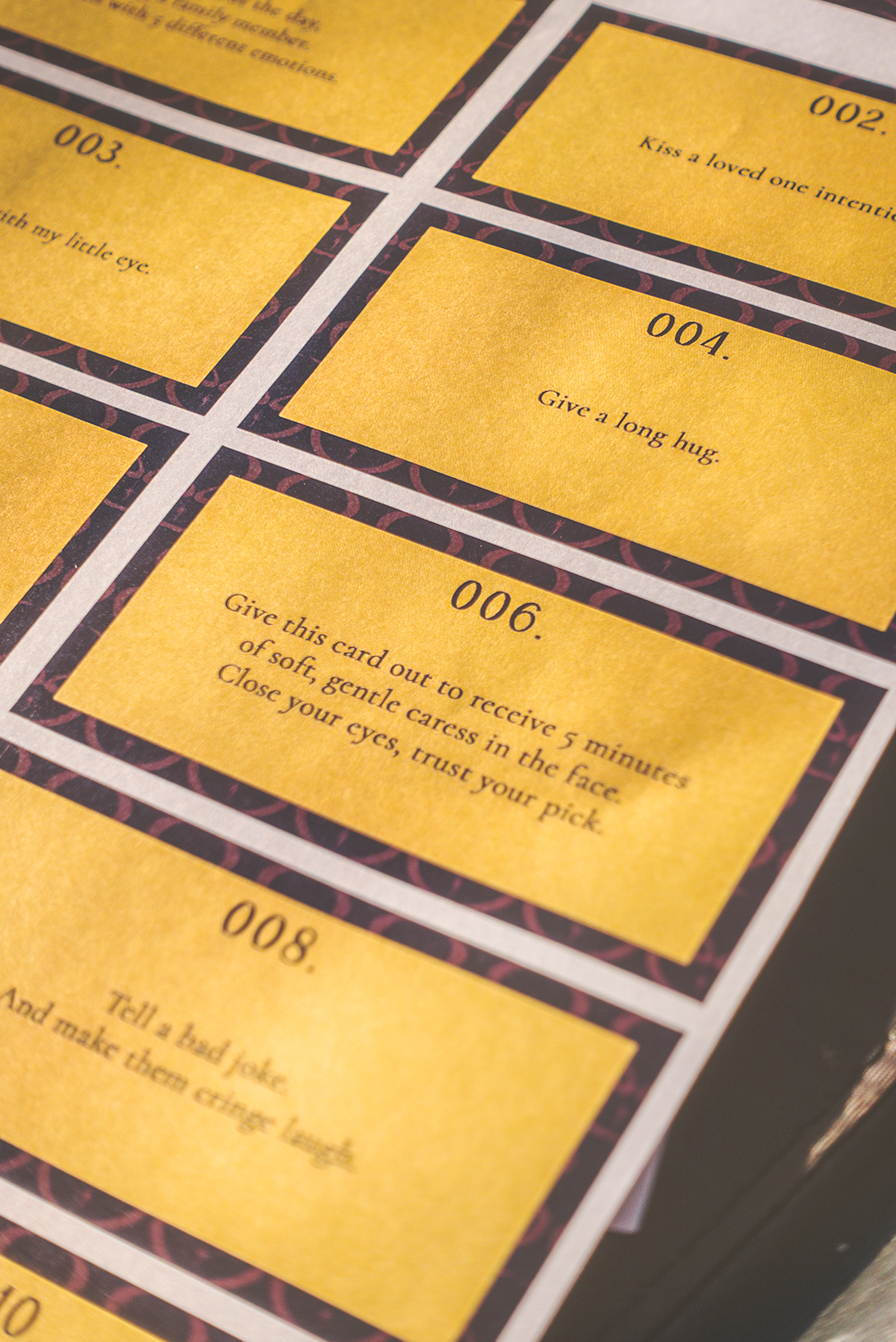 DAILY GAME CARDS: Connection with your Community & Friends, Family, Nature and Yourself.